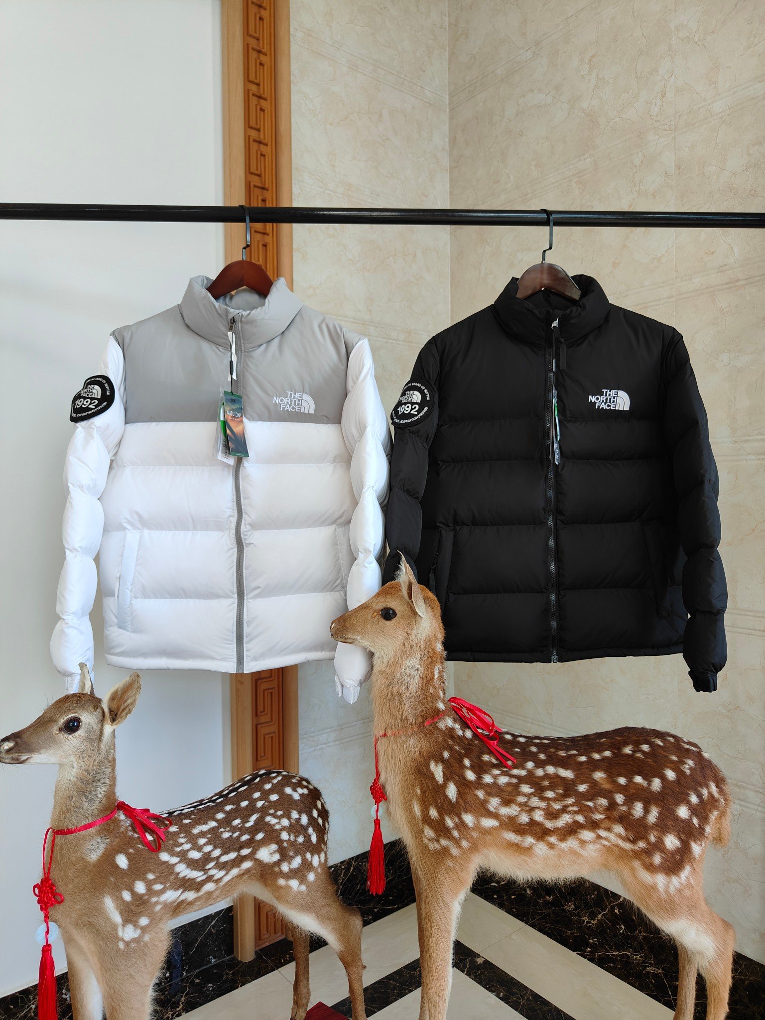 THE-151 노스페이스 1992 완장형 다운 패딩 스타일 웜업