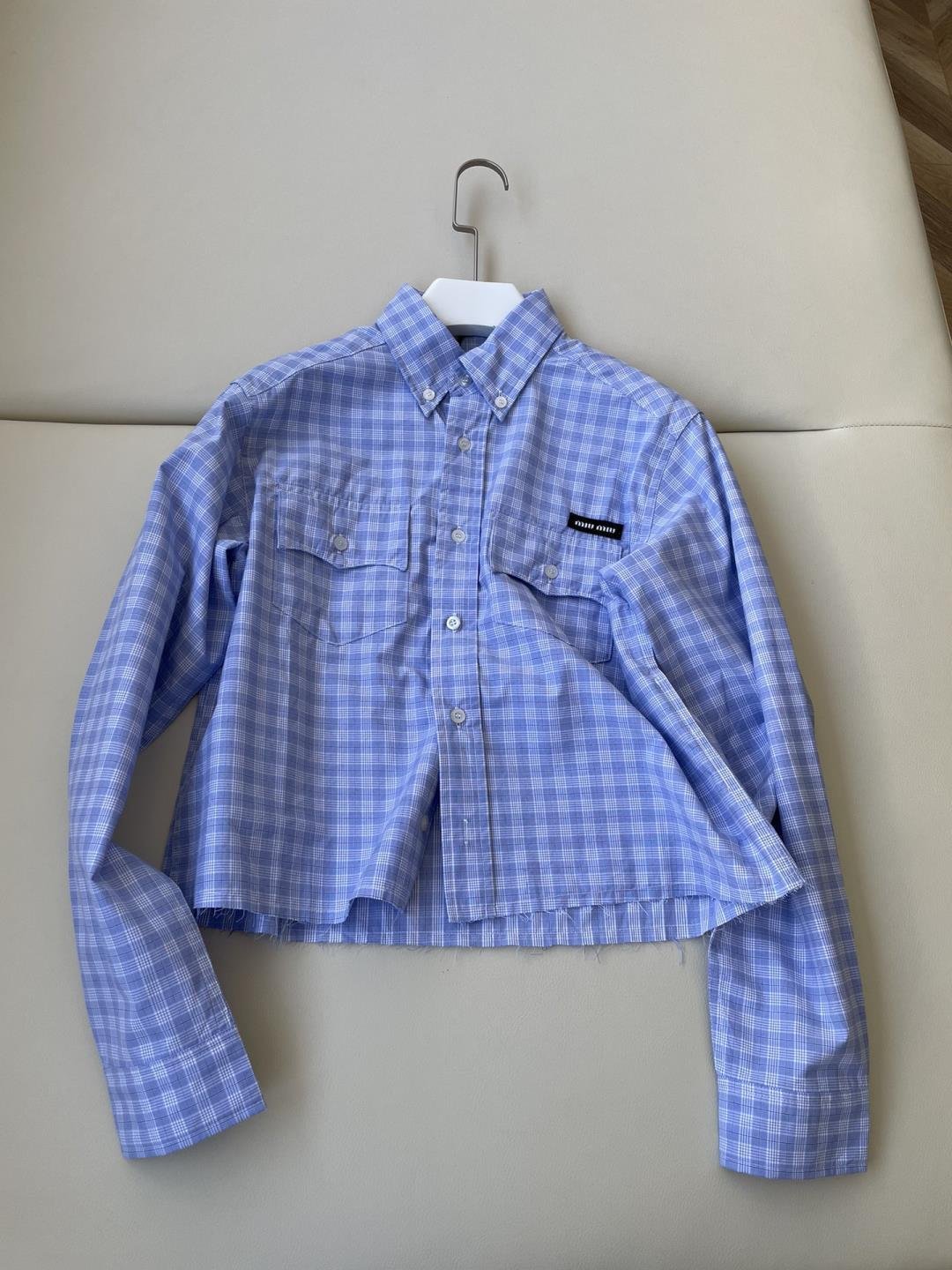 미우미우 체크 긴팔 셔츠 Miu3582