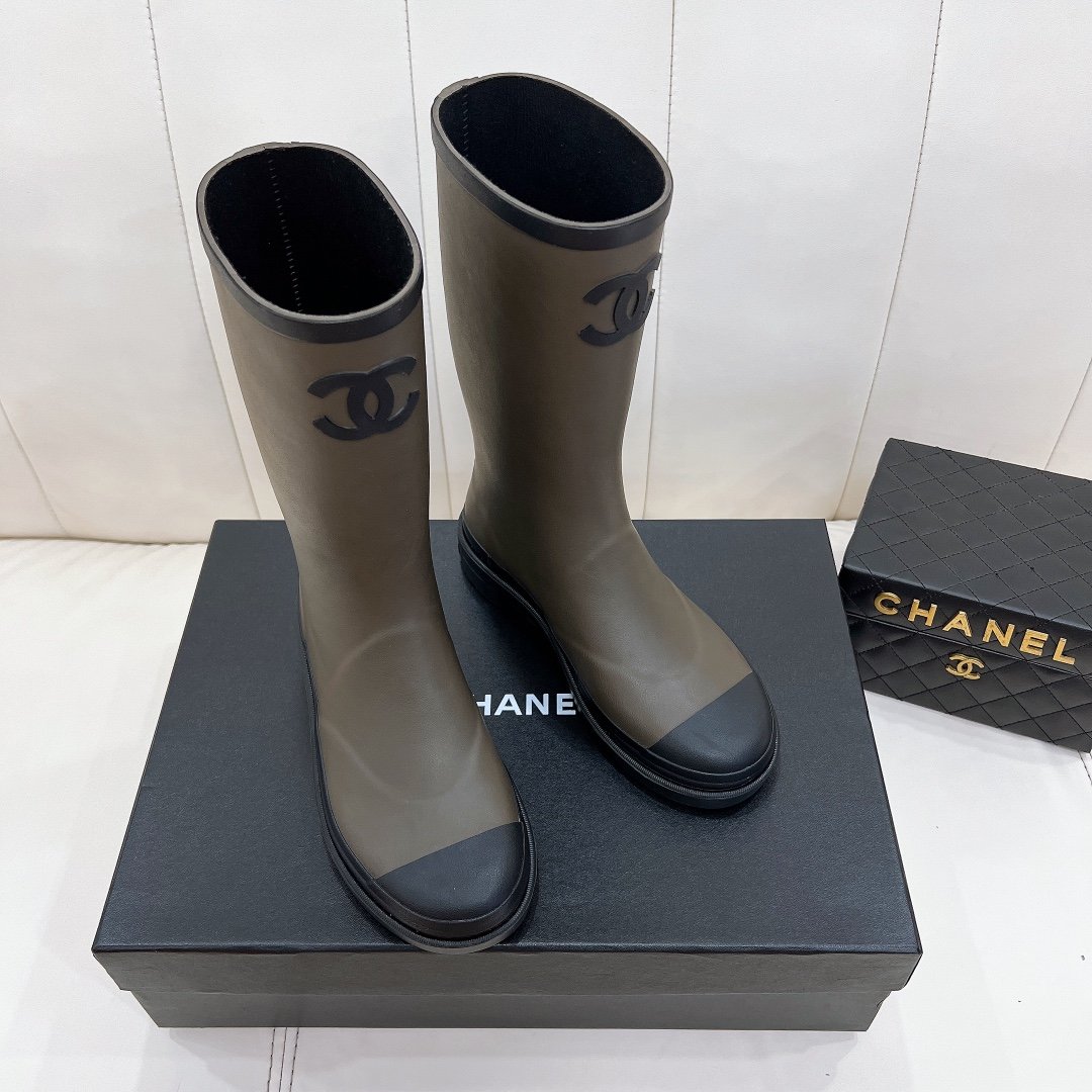 샤넬 중고 장화-그린 CHANEL76014
