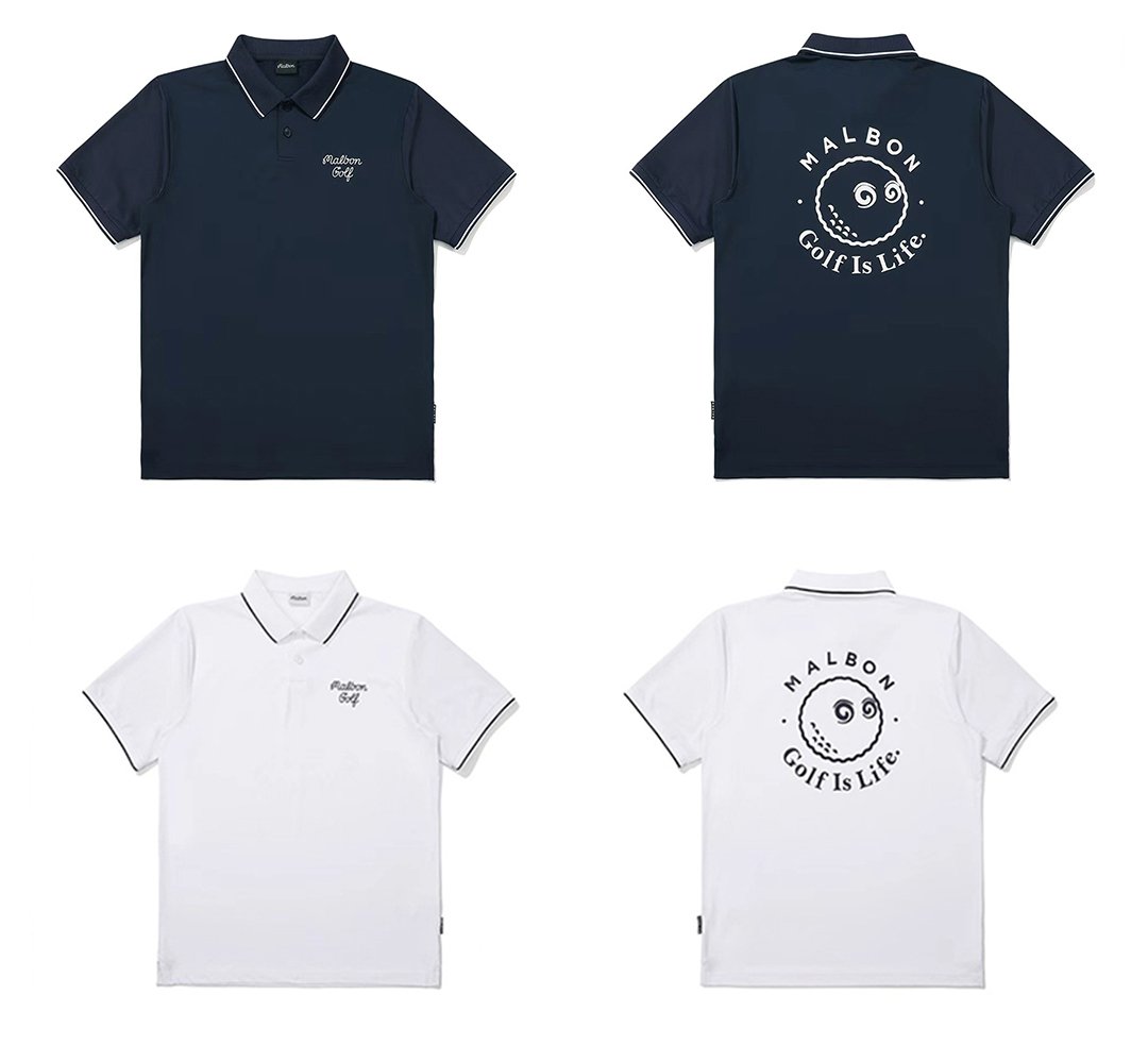 golf-02 말본 레터링 프린트 폴로 반팔티
