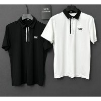 golf-81 익스트림 터틀넥 반팔 넥 아래 3단추 뒷판 영문 브랜드 홀