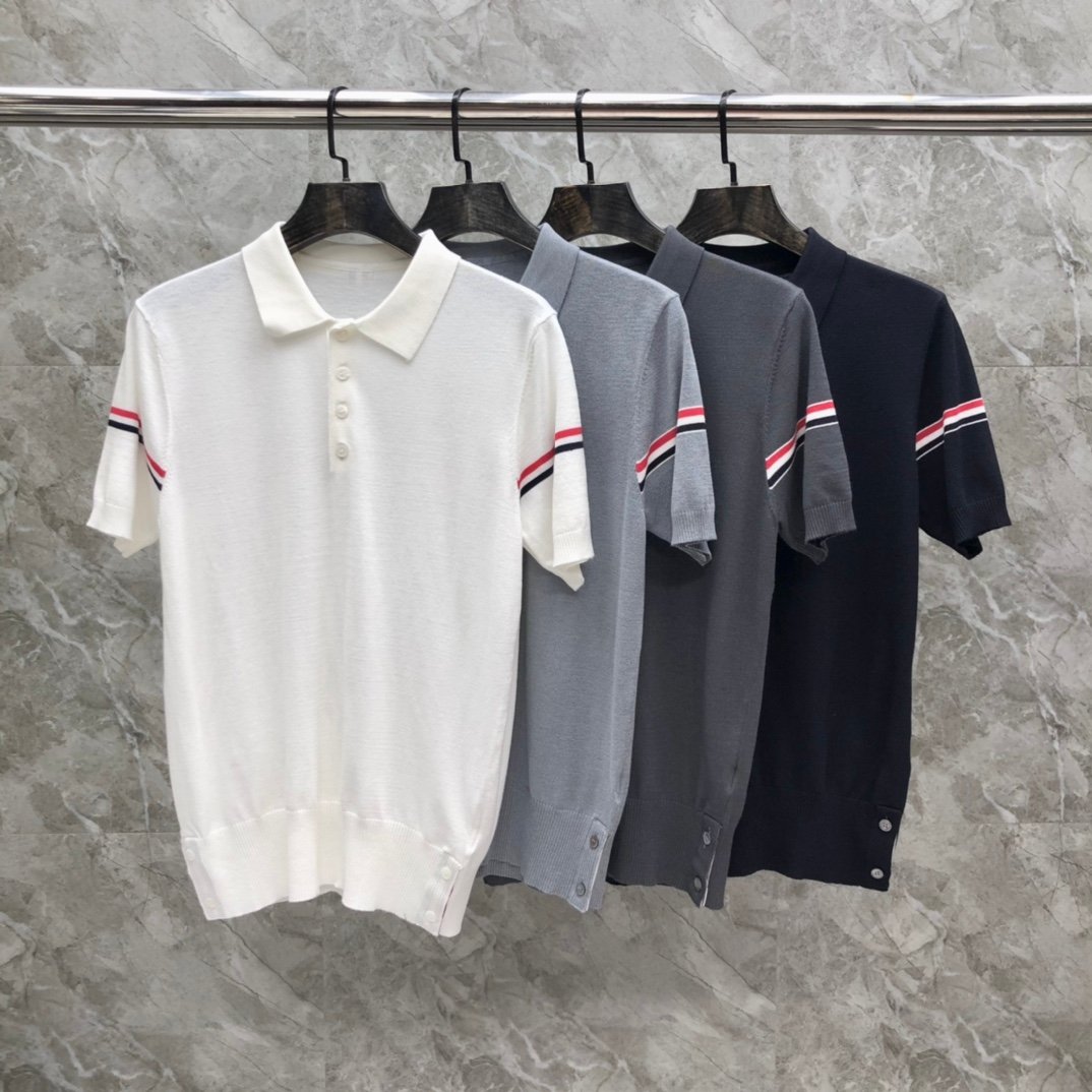 TB-54 TB 양소매 컬러 짜임 니트 폴로 반팔 티셔츠