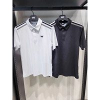 golf-109 익스트림 터틀넥 속건 반팔 어깨 스트라이프 뒤넥 역삼각 로고